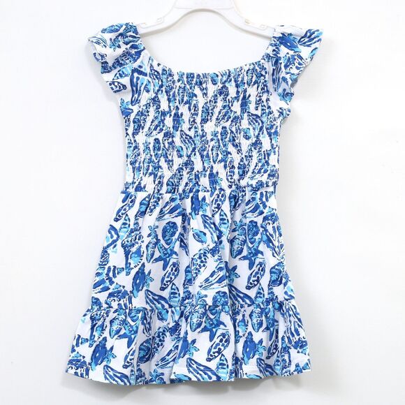 Lilly Pulitzer Girls Mini Jilly Dress Tiered Shell Printed Smocked XS NWT 281027 - Picture 4 of 9